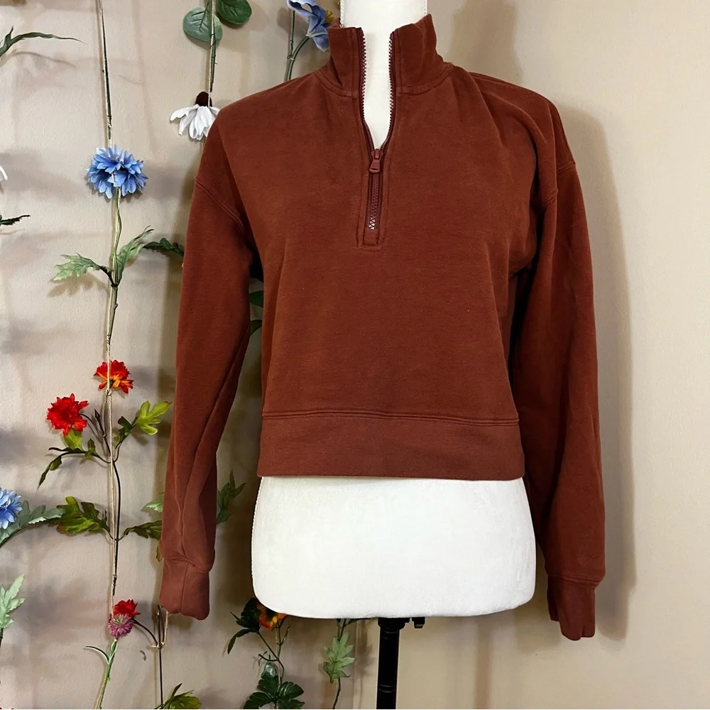 Fabletics Kat Half Zip Pullover Java, Small